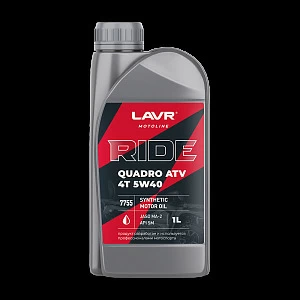Моторное масло RIDE QUADRO 4Т 5W40 SM LAVR MOTO, 1 л
